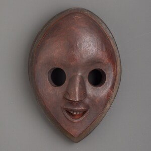 Wooden Tribal Decor Mask | 23cm Ethnic Himalayan Spiritual Wall Artwork | Hand-Carved Wooden Mask | Wall Hanging Cultural Wooden Face Mask