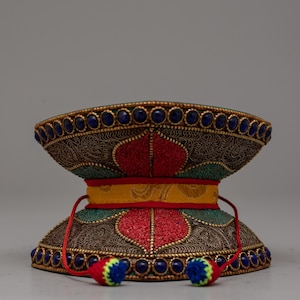 Sacred Damaru Hand Drum | Tibetan Chod Drum | Sound Healing Tantric Instrument | Buddhist Damaru | Buddhist Artwork | Himalayan Treacure