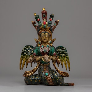Handcrafted Naga Kanya Statue: Dive into Serpent Myths and Beauty | Naga Kanya for the Contemporary Connoisseur |Embrace the Beauty of Naga