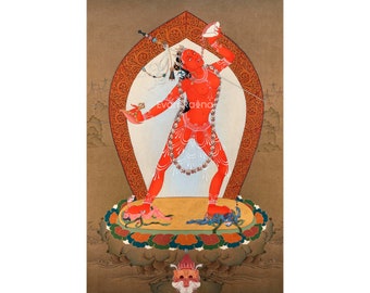 Impresión Vajrayogini Thangka / Pintura Dakini Thangka / Impresión digital de alta calidad / Arte de atención plena / Decoración de pared religiosa / Ideas de regalo