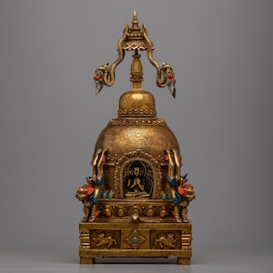 Stupa rituel religieux bouddhiste tibétain Authentique stupa de bouddha artisanal népalais pouvant être démonté, parfait pour une pratique spirituelle, cadeau de décoration