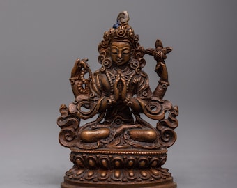 Chenrezig Mantra Oefenstandbeeld | Om Mani Padme Hum | Lord Lokesvara-figuur | Tibetaanse Bodhisattva van Compassie | Heilige kunst | Woondecoratie |