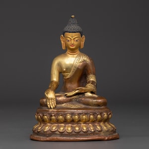 Ratnasambhara Buddha Sculpture | Oxidized Copper Prosperity Deity Figurine | Spiritual Wealth Idol for Meditation and Shrine Altar Decor