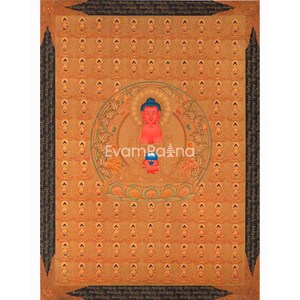 Buddha Thangka Print | Digital Printing | Tibetan Traditional Painting | Religious Buddhist Artifacts | Wall Hanging Decors | Buddhist Gifts