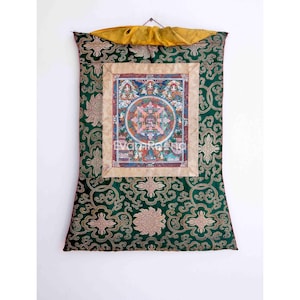 Mały rozmiar Heruka Mandala Thangka | Tradycyjne malowanie thangka z brokatem | Tybetański gobelin ścienny | Buddyzm zen | Powodzenia dla domu