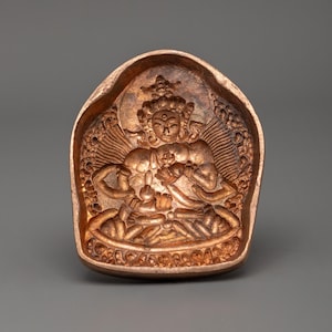 Vajrasattva Tsa-Tsa Mold | Handcrafted Copper Tibetan Buddhist Stupa Mold | Sacred Ritual Tool for Clay Offerings and Purification Practices
