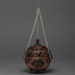 Incense Burner | Auspicious Symbol Carved Burner | Tibetan Buddha Censer Burner | Genuine Nepalese Art | Beautiful Souvenir