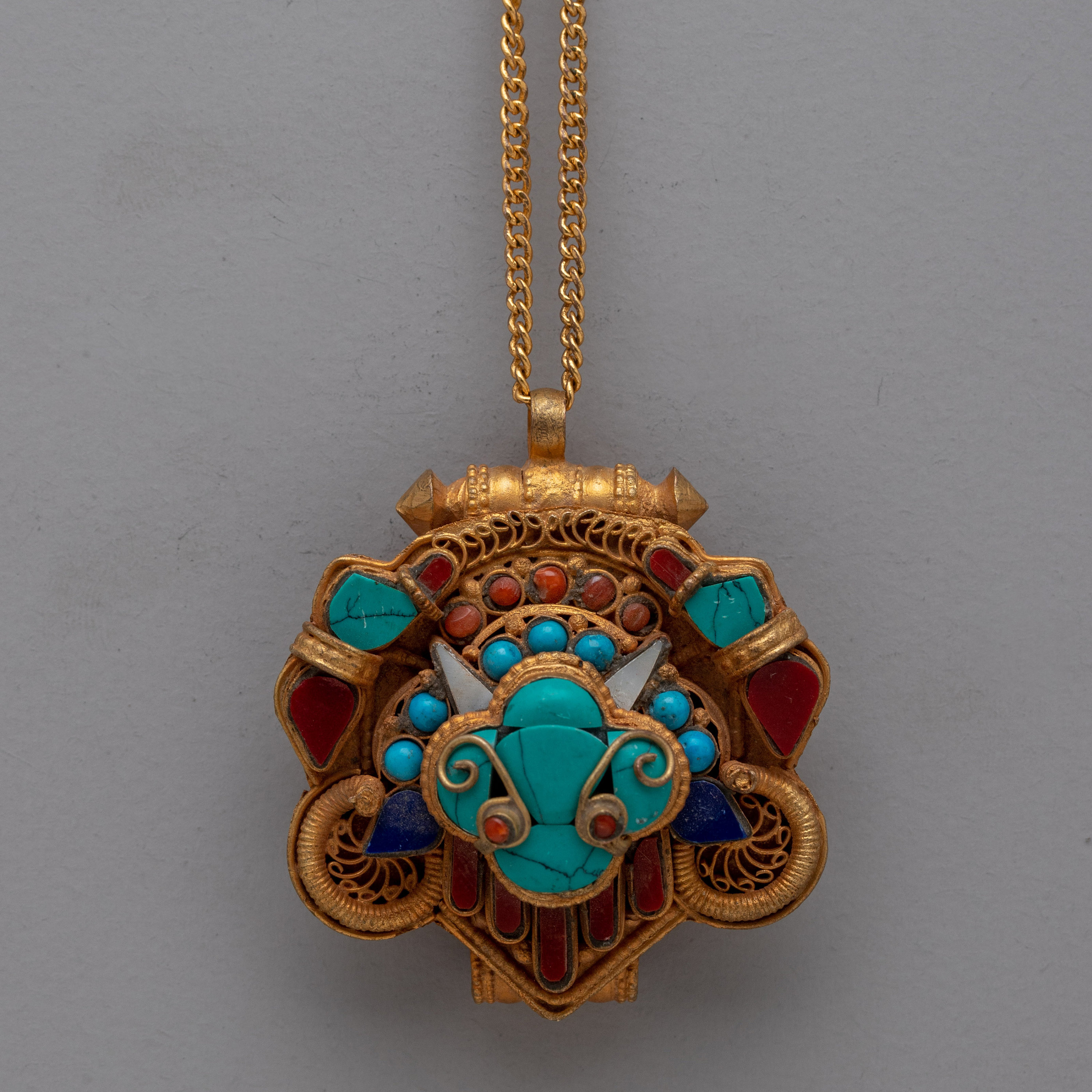 Ghau Box Locket Pendant: Store Sacred Charms | Traditional Tibetan Craftsmanship | Elegant and Spiritual Jewelry | To Keep Your Prayers Safe