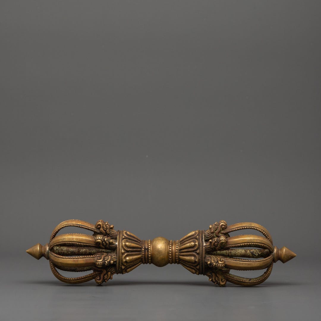 Vajra Ritual Exquisite Tibetan Bronze Vajra | Buddhist Ritual Dorje for Spiritual ...