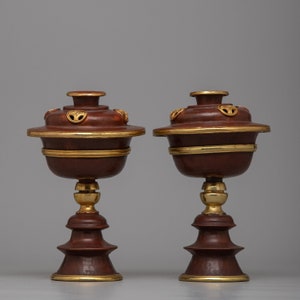 Conjunto de lâmpadas artesanais de óleo e manteiga | Acessórios de oração budista tibetana | Altar Ritual de Oferenda de Luz | Conjunto de lâmpadas de óleo tibetano | Arte Espiritual