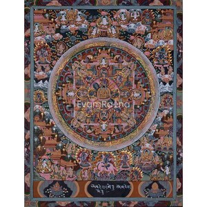 Original Hand painted Buddha Mandala | Tibetan Wall Decoration Painting |  Thangka Painting for Home Decor | For Positive Energy and Peace