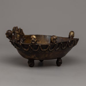 Handmade Smudge Kapala Bowl | Unique Handmade Spiritual Tool | Buddhist Offering Cup | Ceremonial Bowl | Distinctive Artisanal Ritual Item