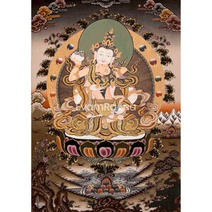 Vajrasattva Thangka Tapestry Wall Hanging | Himalayan Art | Purifying Negative Karma | Tibetan Buddhism| Yoga Meditation Decor| Zen Buddhism