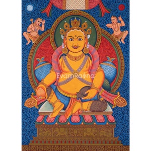High-Quality Giclee Canvas Art For Jambhala | Dzambhala The Traditional Buddhist Deity Of Wealth and Prosperity | Nepal Poster For Gift Idea