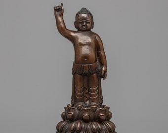 Elegant Standing Buddha Statue | Embodying the Spiritual Evolution towards Teaching & Nirvana | Spiritual Awakening | Graceful Home Decor