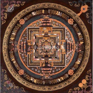 Kalachakra Mandala Original Hand painted | Fine Quality Wheel Of Time Mandala for Buddhist Alter Space | Wall Decoration for meditation