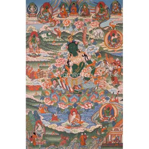 Old Green Tara Thangka | Original Hand Painted Art | Healing Female Deity | Healing Tara Painting | Wall Hanging Yoga Meditation Canvas Art