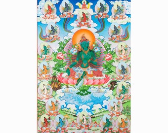 21 Tara Thangka Print | Digital Printing | Religious Buddhist Painting | Traditional Tibetan Thangka Art | Gift For Buddhist | Wall Decors