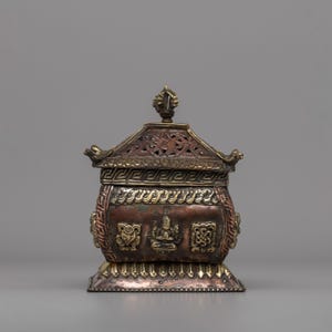 Handcrafted Tibetan Box Incense Burner | Buddhist Incense Holder | Sacred Altar Decor | Tibetan Meditation Accessory | Perfect for Rituals