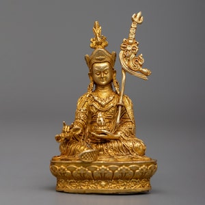 Guru Rinpoche Mini Statue | Guru Padmasambhava Sculpture | Tiny Enlightened Buddhist Master | Tibetan Lotus Born Master | Tantric Buddhism