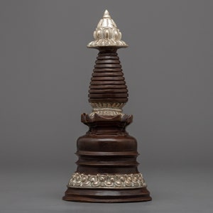 Stupa kadampa en cuivre | Corps en cuivre fait main style pagode | Décoration d&#39;intérieur spirituelle | Autel de méditation | symbole de la dévotion bouddhiste | Idée cadeau