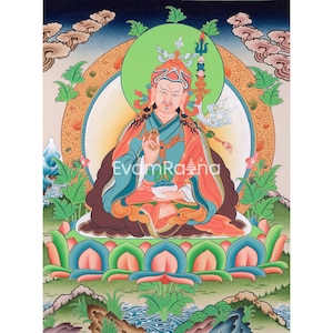 Guru Rinpoche (Padmasambhava) Thangka | Precious Master of Tibetan Buddhism | Enlightenment and Protection | Hand-Painted Traditional Art