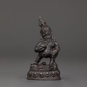 Handcrafted Iron Back Dzambhala Figurine | Wealth Deity Statue | Buddhist Prosperity Symbol | Altar Decor | Spiritual Gift | Tibetan Artwork