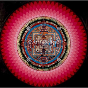Thangka Kalachakra Mandala | Thangka Painting Nepal  | Wheel Of Time | Buddhist Art | Wall Hanging Yoga Meditation Canvas Art | Buddhist Art