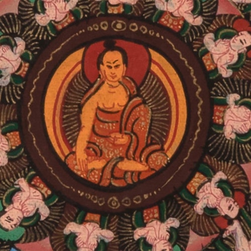 Buddha Pancha Mandala Thangka | Traditional Mandala | Religious Mandala wall painting | Small shops Sized Fine Mandala For Decoration and Shrine