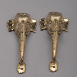 Brass Elephant Design Handle | Animal themed Closet, Cabinet, Barn or Door Handle | Home Decoration | Art And Collectibles | Made In nepal