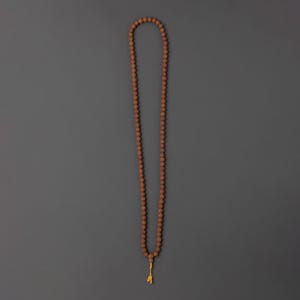 Handcrafted Rudraksha Japa Mala Beads Necklace | 108 Beads Buddhist Prayer Mala for Meditation & Mindfulness | Spiritual Yoga Mala Gift