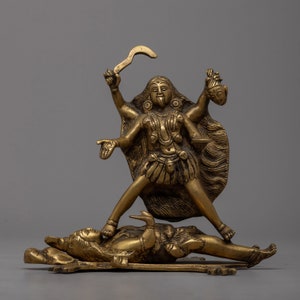 Kali Mata Statue | Traditional Work of Art | Hindu Goddess Statue | Handmade Statue of KaliMata | Meditation Decor |Religious Kali Sculpture