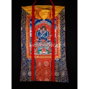 Heruka Yamantaka (Vajrabhairava) Thangka | Traditional Tibetan Yidam Painting | Wrathful Form of Bodhisattva Manjushri &quot;Destroyer of Death