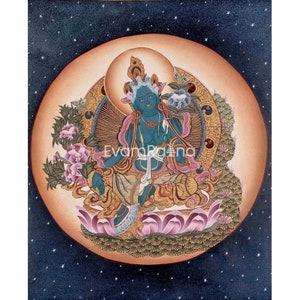 Green Tara, Manjushree, Chengrezig, Namgyalma, Shakyamuni Buddha And White Tara Thangka | Original Hand Painted Tibetan Thangka Art