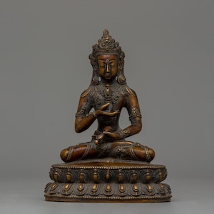 Vajrasattva Buddha Statue: The Purifier of Negative Karma and Divine Purity | Tibetan Copper Vajrasattva | Dorje Sempa Buddha Sculpture |