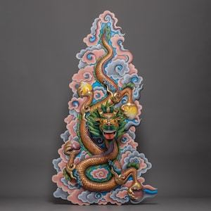 Premium Copper Dragon Wall Hanging | Mythologic Animal | Home Decor | Handcrafted Tibetan Artwork for Spirituality | Religious Fine Art
