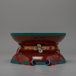 Chod Damaru for Spiritual Practice: Handcrafted Tibetan Damaru Drum | Tibetan Buddhist Instrument for Tantric Rituals | Meditation Decor