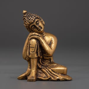 Handgefertigte Messing Lord Buddha Statue | Meditative Buddha Figur | spirituelles Wohndekor | Tibetisch Buddhistische Skulptur | Achtsamkeit Geschenk