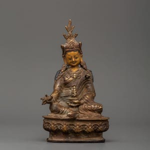 Spiritual Guru Rinpoche Sculpture | Handcrafted Padmasambhava Statue | for Altar, Meditation & Protection | Tibetan Buddhist Deity Figure