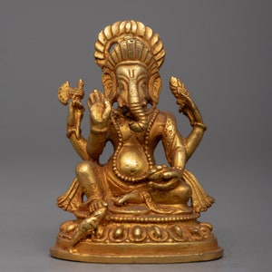 Lord Ganesh Figurine | Ganesh Statue for New Beginning | Meditating Ganesh Statue | Hindi Deity For Temple Decor | Hindu God Sculpture | Art