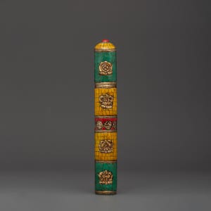 Unique Tibetan Incense Holder | Handcrafted with Engraved Auspicious Symbols | for Meditation, Yoga, Spiritual Decor, and Ritual Blessings