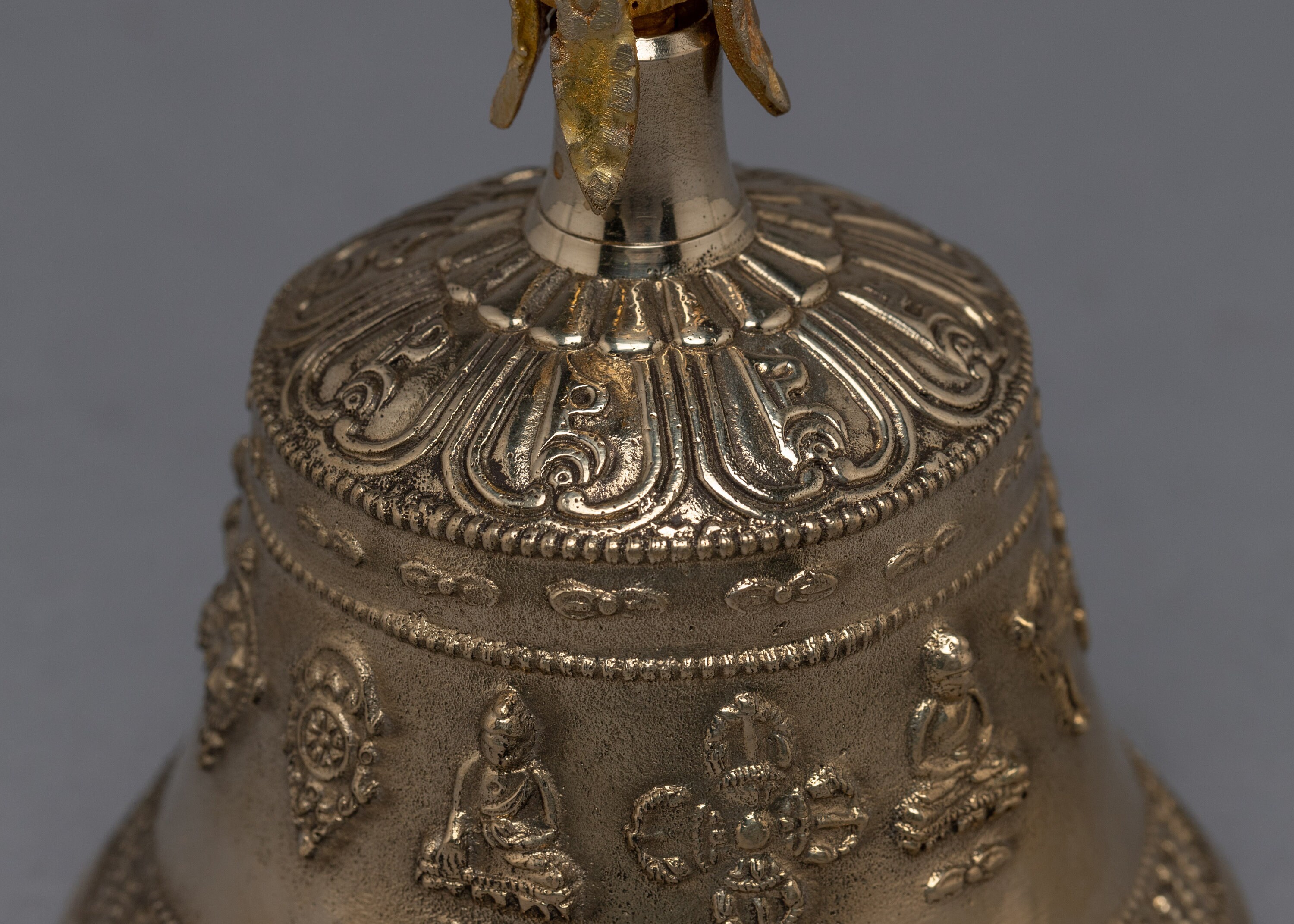 オールドチベット仏教 銅製 金工細工仏陀鈴 Dorje Vajra Bell