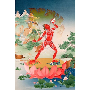 Tibetan Vajrayogini Thangka Print | Tibetan Buddhist Painting | Dakini Print | High Quality Thangka Print | Spiritual Home Decor, Art Canvas