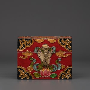Handcrafted Wooden Tibetan Box | Authentic Handmade Storage Box with Traditional Tibetan Design for Jewelry, Keepsakes & Home Decor