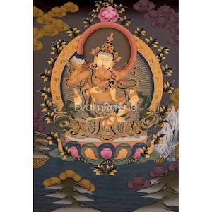 Yab Yum Vajrasattva Shakti Original Hand-Painted Thangka | Tibetan Thangka Art For Room Decoration | Wall Hanging Meditation And Yoga