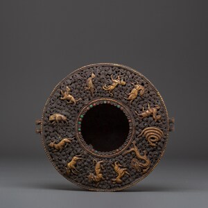 Handcrafted Gold Plated Ghau Box: Tibetan Altar Decor, Made in Nepal