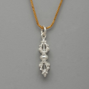 Hand-crafted Silver Vajra Dorje Charm Locket | 3.3cm Tibetan Buddhist Amulet | Spiritual Protection Pendant | Sacred Meditation Jewelry |