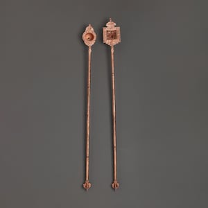 Beautiful Gangsa and Ganglu set |  Sacred Offering Copper Tibetan Ritual Tools for Homa Ceremonies & Altar Offerings | Buddhist Pooja Items