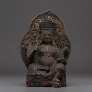 Handcrafted Vaishravana Statue: Tibetan Buddhist Wealth Deity, Himalayan Altar Decor