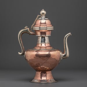 Handmade Silver Plated Copper Teapot: Traditional Collectible Decor
